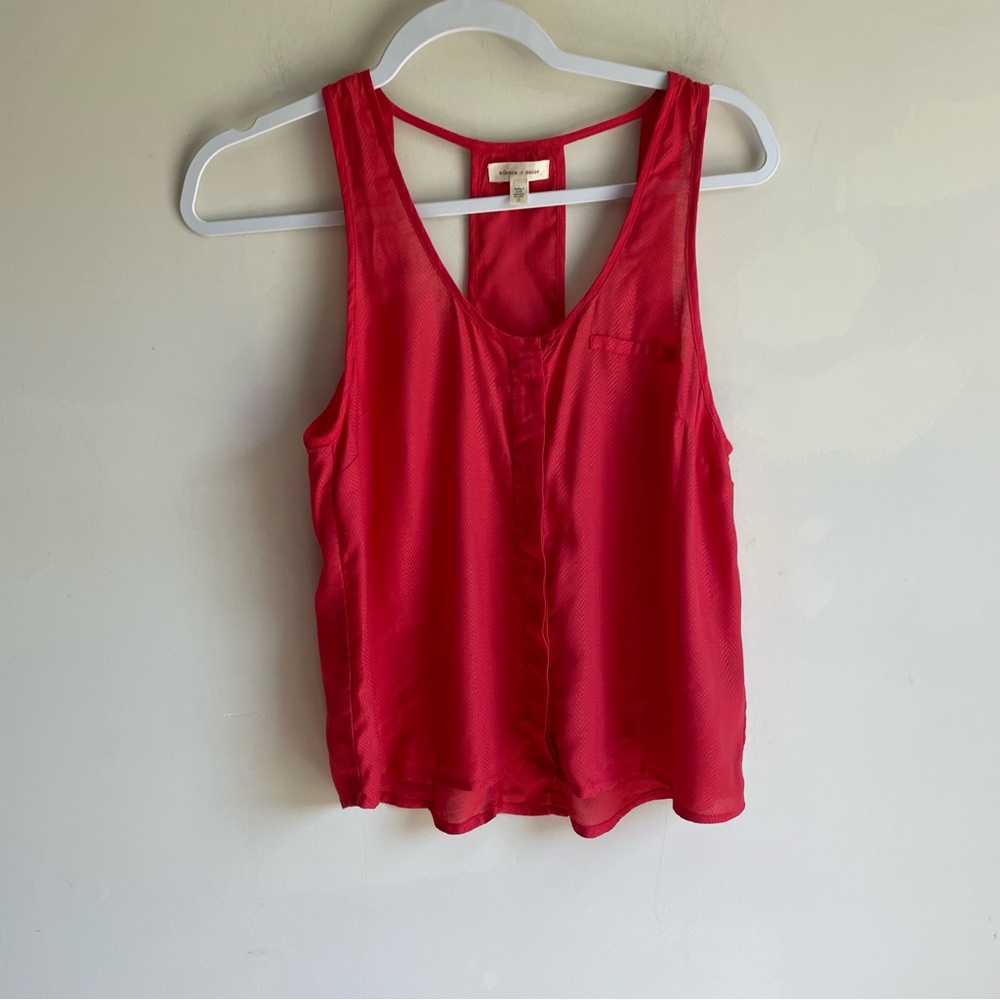 Silence + Noise Vibrant Red Tank Top Size Small